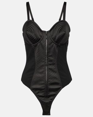 Jean Paul Gaultier Satin-trimmed bodysuit