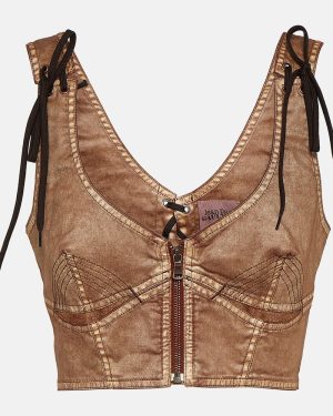 Jean Paul Gaultier x KNWLS cropped denim corset top