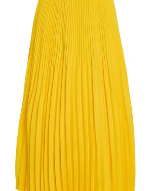 Jenni Kayne - High-Rise Pleated Crepe Midi Skirt - Yellow - M - Moda Operandi