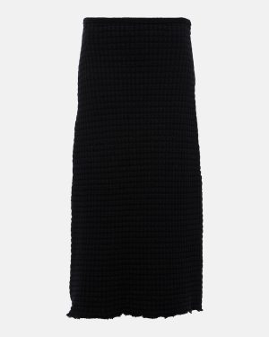 Jil Sander A-line cotton boucle midi skirt