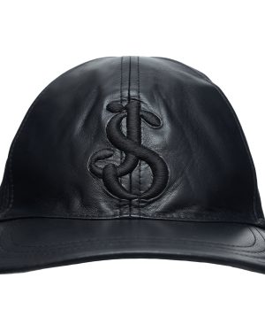 Jil Sander Black leather cap