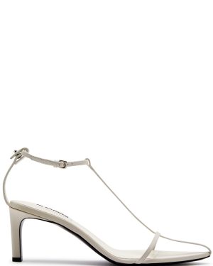 Jil Sander High 65 Leather Sandals - Cream - 7