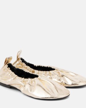 Jil Sander Metallic leather ballet flats