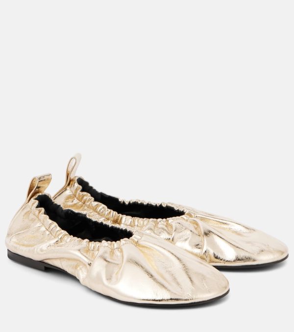 Jil Sander Metallic leather ballet flats