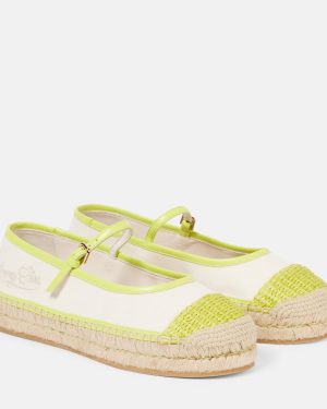 Jimmy Choo Aciel leather-trimmed canvas espadrilles