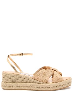 Jimmy Choo Aella Woven Wedge Espadrilles - Gold - 37 (IT37 / UK4)
