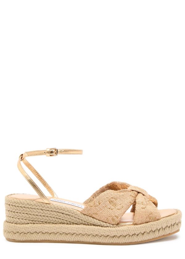 Jimmy Choo Aella Woven Wedge Espadrilles - Gold - 37 (IT37 / UK4)
