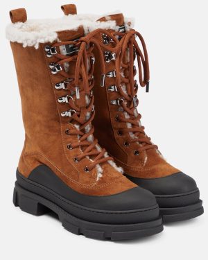 Jimmy Choo Aldea shearling-lined suede hiking boots