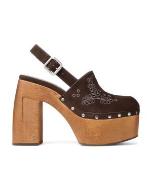 Jimmy Choo - Alida Suede Platform Clogs - Brown - IT 39 - Moda Operandi