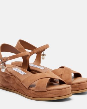 Jimmy Choo Astra 60 suede wedge sandals