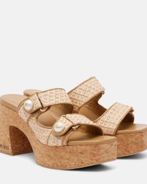 Jimmy Choo Fayence 95 leather wedge sandals