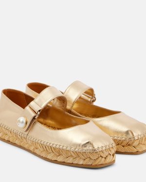 Jimmy Choo Fayence metallic leather espadrilles
