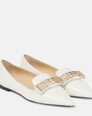 Jimmy Choo Gala embellished leather ballet flats