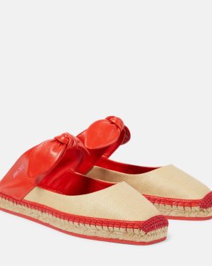 Jimmy Choo Reka leather and raffia espadrilles