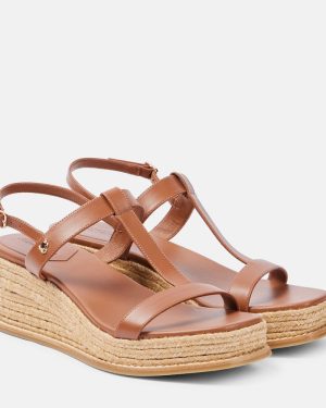 Jimmy Choo Theia 60 leather espadrilles wedges