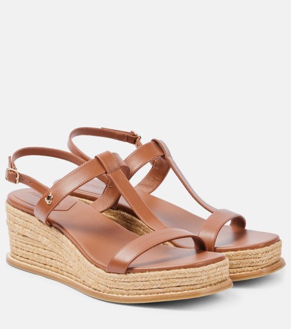 Jimmy Choo Theia 60 leather espadrilles wedges