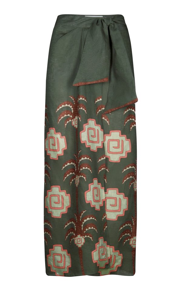 Johanna Ortiz - Amazon Echos Linen Wrap Maxi Skirt - Multi - US 4 - Moda Operandi