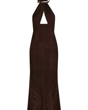 Johanna Ortiz - Amber Light Leather Maxi Dress - Brown - US 4 - Only At Moda Operandi