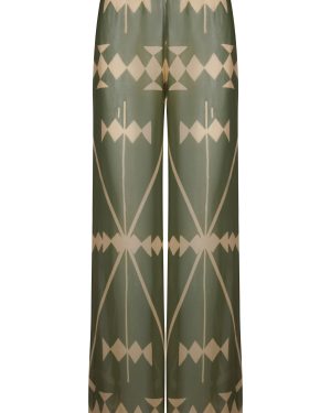 Johanna Ortiz - Rapsodia Georgette Wide-Leg Pants - Green - US 4 - Moda Operandi