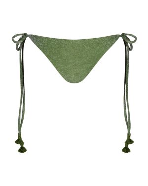 Johanna Ortiz - Sagrado Metallic Bikini Bottom - Green - M - Moda Operandi