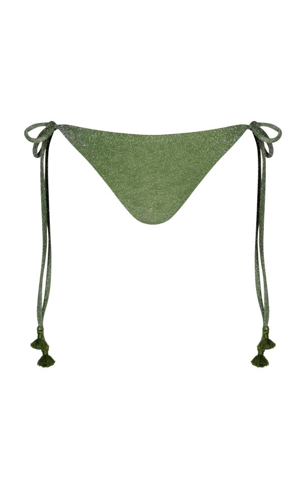 Johanna Ortiz - Sagrado Metallic Bikini Bottom - Green - M - Moda Operandi