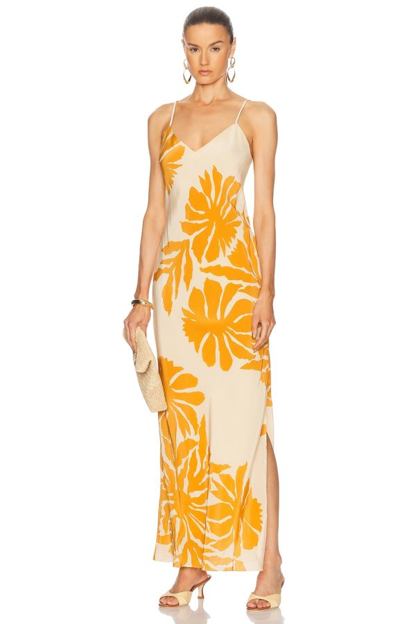 Johanna Ortiz Tropical Harmony Maxi Dress in Clavel Ecru & Yellow - Mustard. Size 4 (also in ).