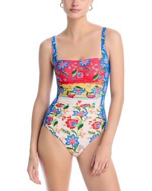 Johnny Was Roumba Ruched Swimsuit