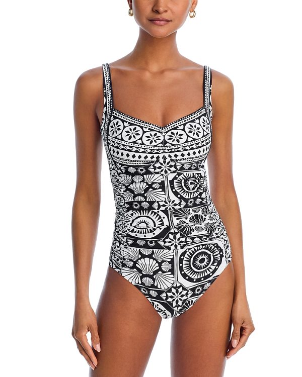 Johnny Was Sweetheart Ruched One Piece Swimsuit