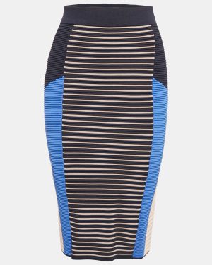Jonathan Simkhai Multicolor Patterned Knit Midi Pencil Skirt S