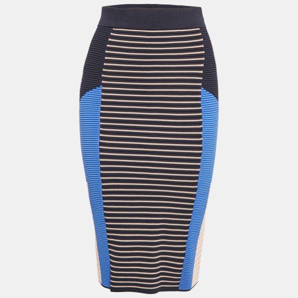 Jonathan Simkhai Multicolor Patterned Knit Midi Pencil Skirt S