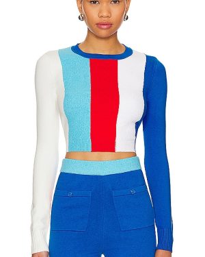 JoosTricot Long Sleeve Crop Top in Multi. Size XS.