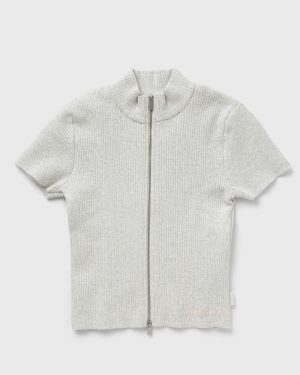 Jordan WMNS Air Jordan Zippered Knit Top women Tops & Tanks white in size:L