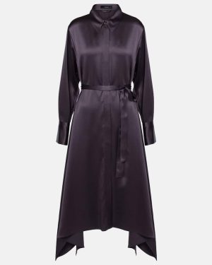 Joseph Cyprien belted silk satin shirt dress
