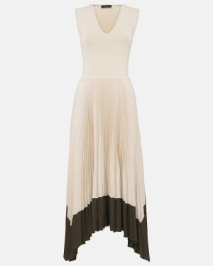 Joseph Dura asymmetric plisse midi dress