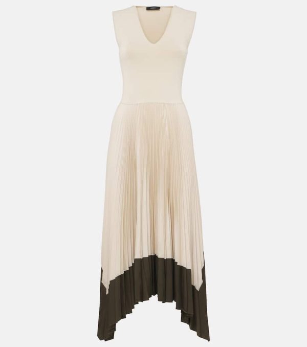 Joseph Dura asymmetric plisse midi dress