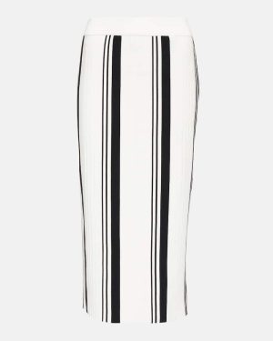 Joseph Pleated striped pencil skirt
