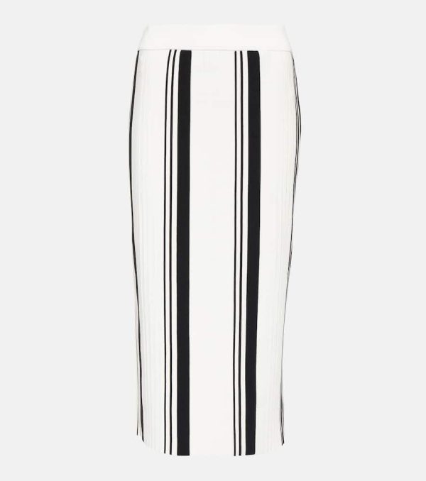 Joseph Pleated striped pencil skirt