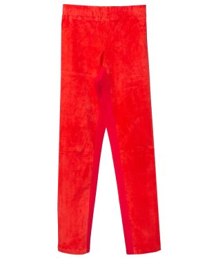 Joseph Red Lambskin & Cotton Stretch Leggings S