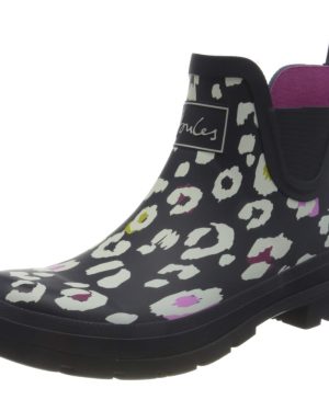 Joules Women 's Wellibob Rain Boot Navy Leopard 6