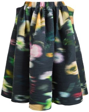 Julia Heuer Sumia Shibori Pliss Satin Midi Skirt - Black - One Size