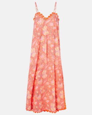 Juliet Dunn Floral scalloped cotton slip dress