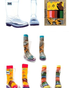 Junior Transparent Welly Boots and Sock Package -