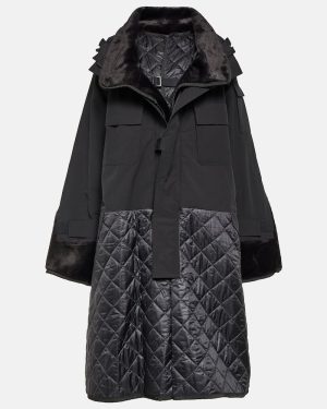 Junya Watanabe Quilted faux shearling-lined coat