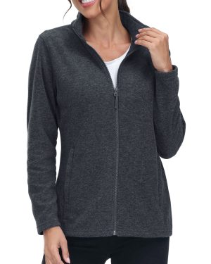 KEFITEVD Women's Full Zip Lightweight Workout Jacket Collar,Black,XL
