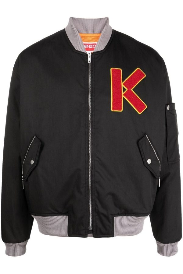 KENZO MOTIF BOMBER JACKET Size: M, colour: BLACK