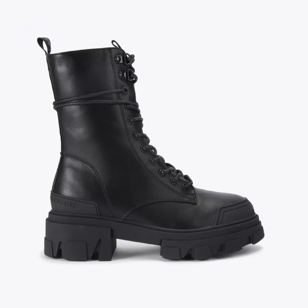 KG Kurt Geiger Women's Ankle Boots Black Lace Up Trekker Lace Up