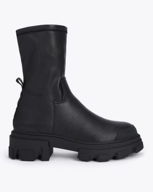 KG Kurt Geiger Women's Ankle Boots Black Soft Ankle Vegan Trekker Sock