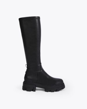 KG Kurt Geiger Women's Knee High Boots Black Vegan Trekker Sock