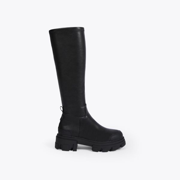 KG Kurt Geiger Women's Knee High Boots Black Vegan Trekker Sock