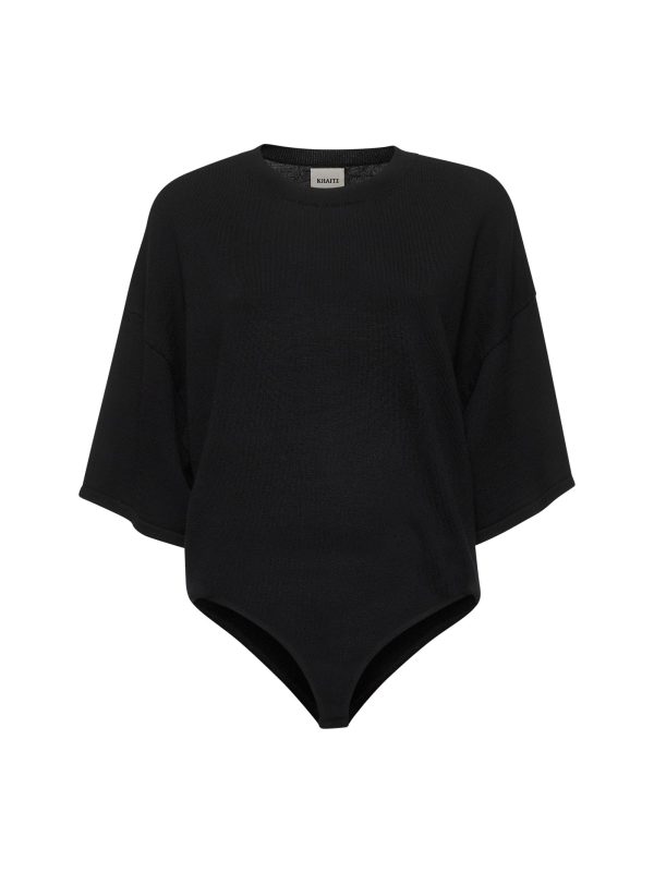 KHAITE | Black stretch knit Simon bodysuit | Women | M
